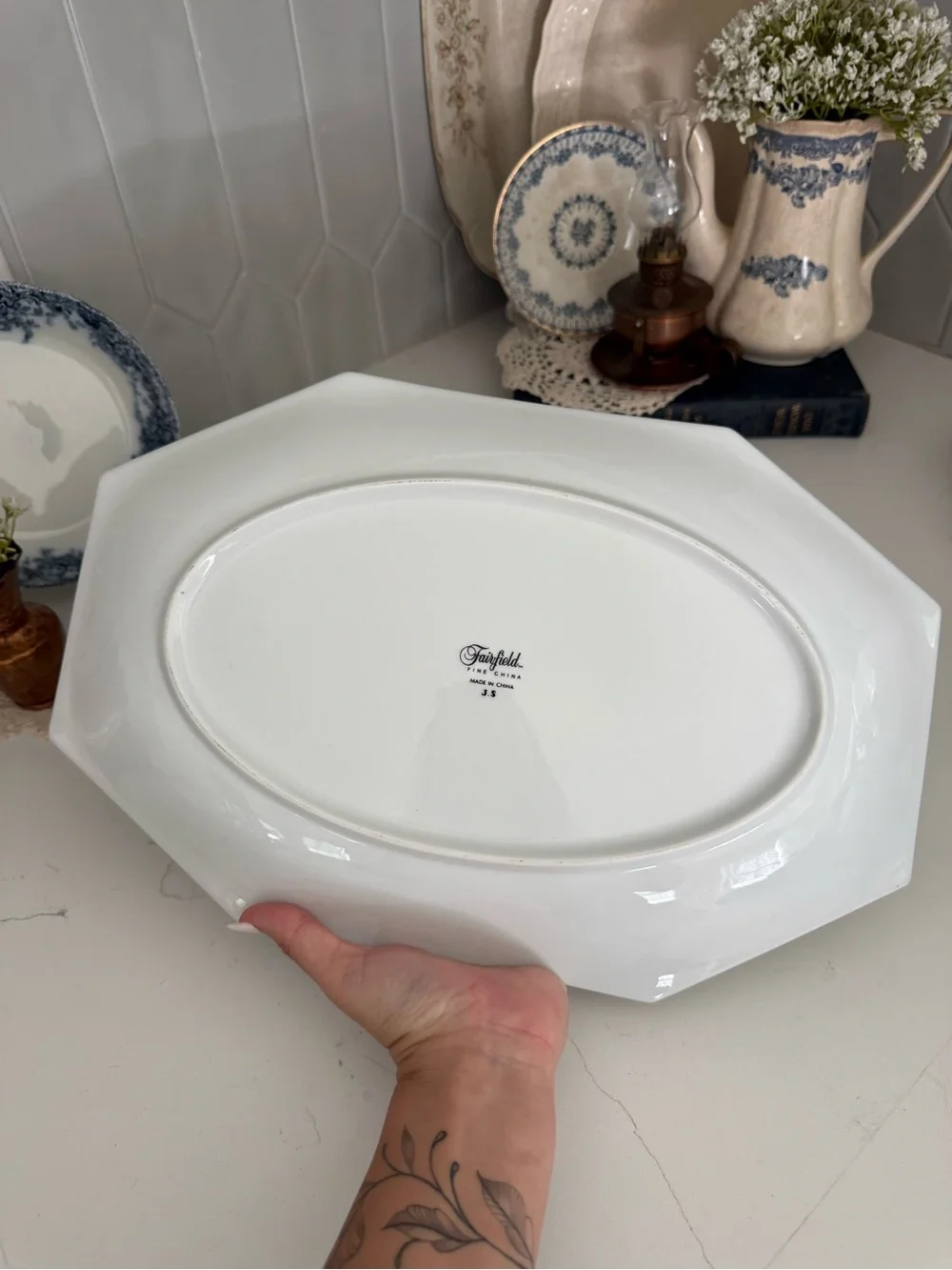 Fairfield China Holiday Serving Platter